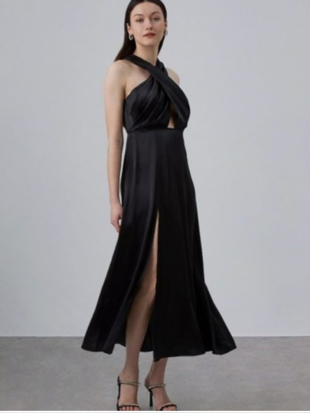 NWT Silk Maison Black Gown XXL